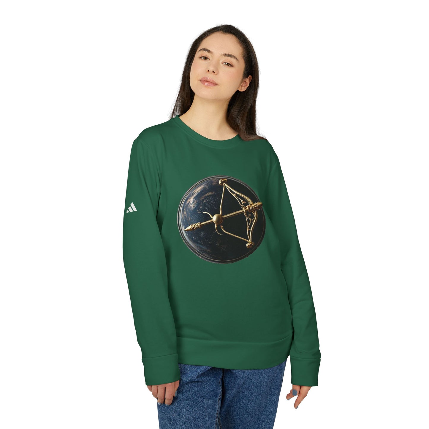 Adidas, Unisex Fleece Crewneck Sweatshirt, Sagittarius, Pop Art, Zodiac