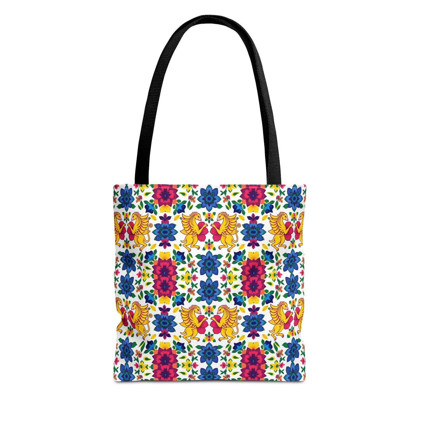 Tote Bag (AOP), Gemini, Zodiac, Flower Pattern