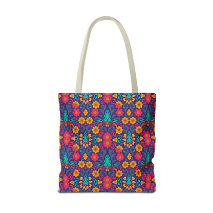 Tote Bag, (AOP), Taurus, Zodiac v1, Flower Pattern