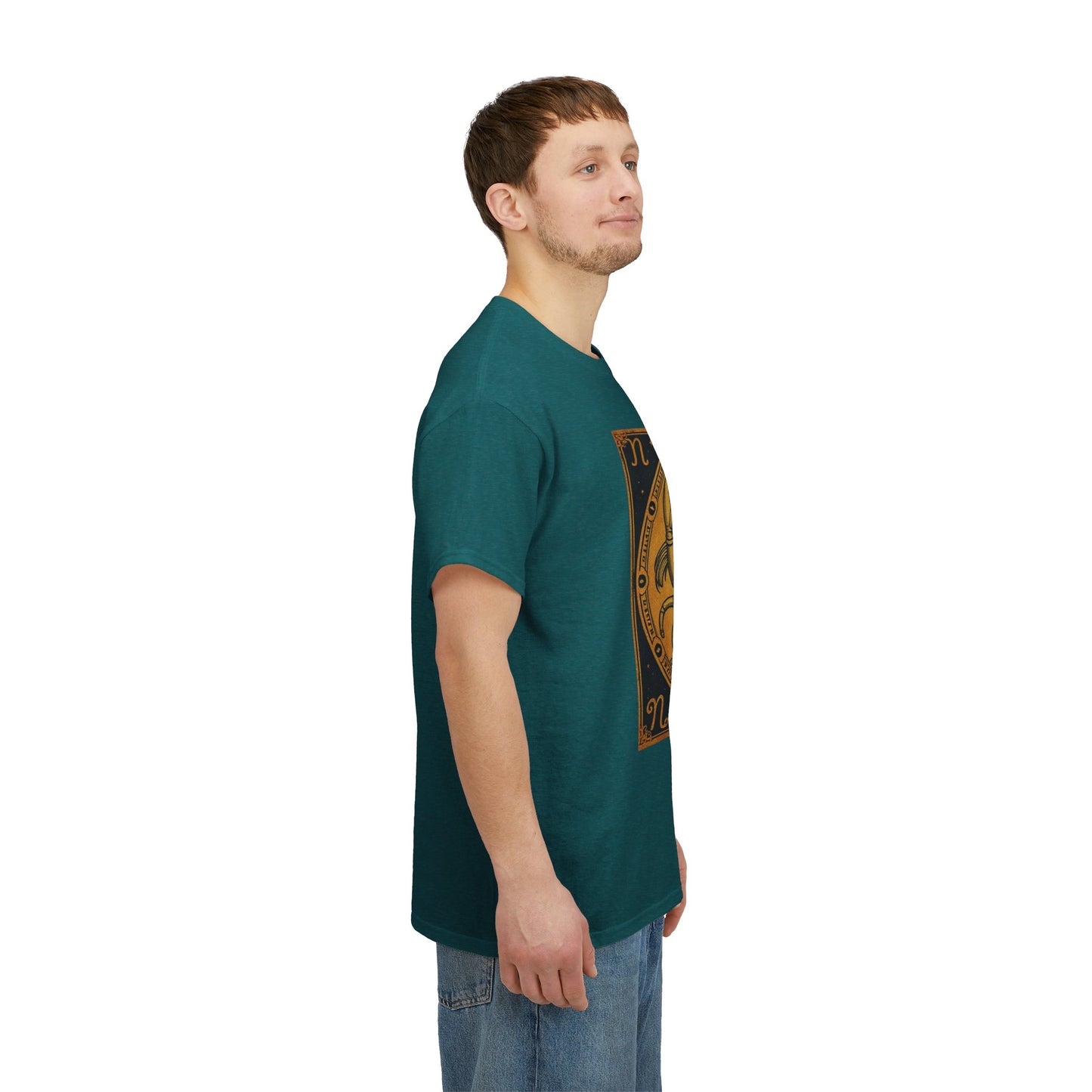 Unisex Heavy Cotton T-Shirt, Crab King v1, Cancer Zodiac Design