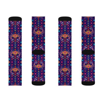 Sublimation Socks, Cancer, Zodiac  v2, Jewel Pattern