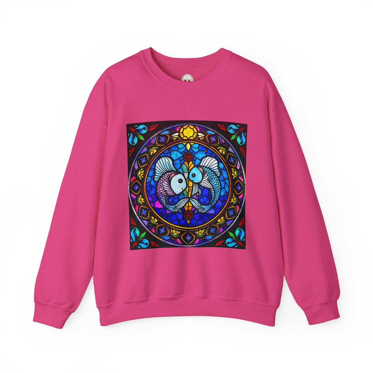 Unisex Heavy Blend™ Crewneck Sweatshirt, Glass, Pisces Zodiac Design