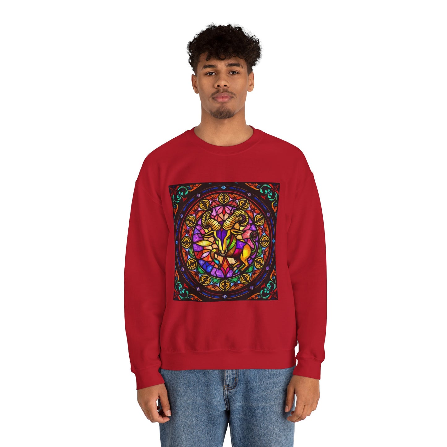 Unisex Heavy Blend™ Crewneck Sweatshirt, Glass 1, Taurus Zodiac Design