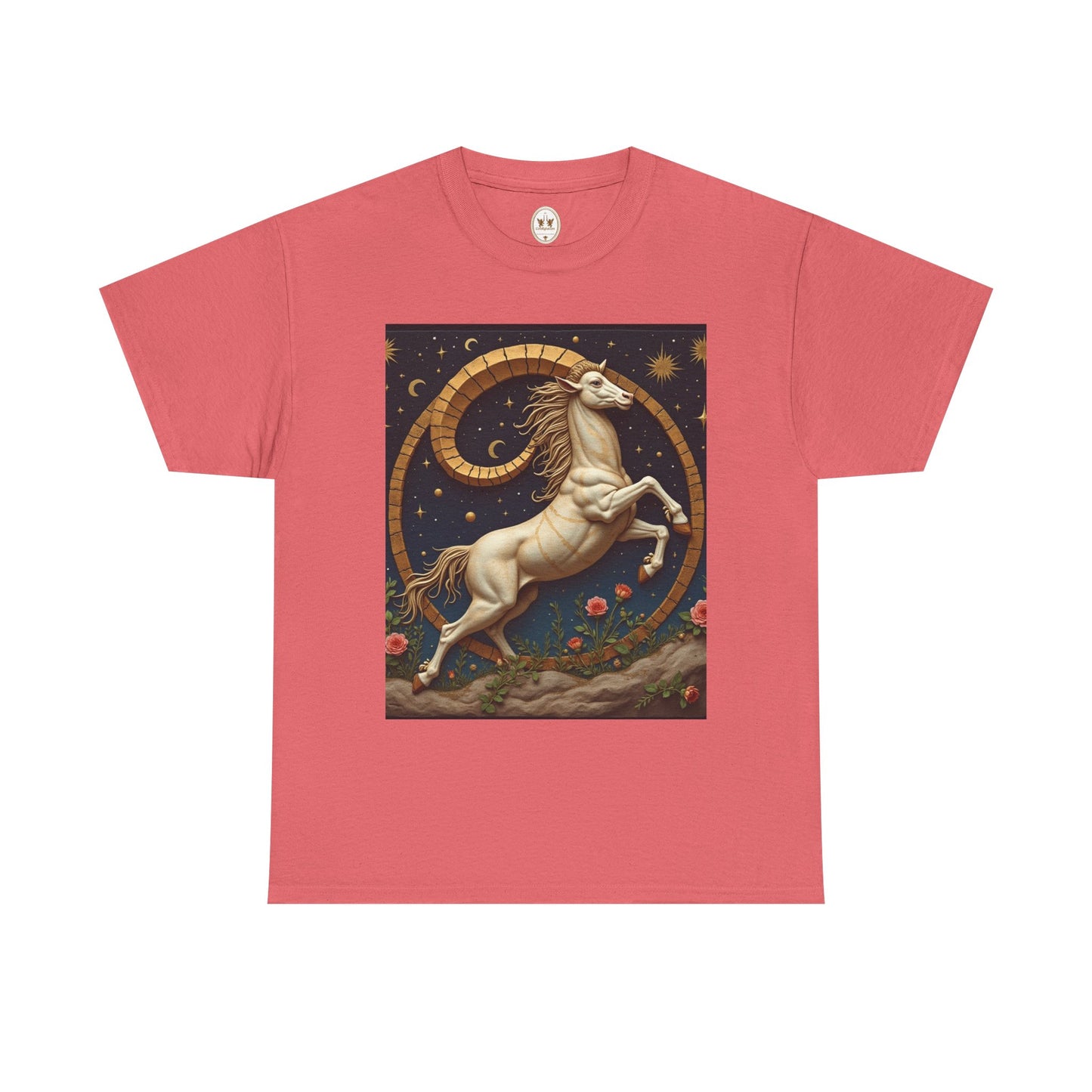 Unisex Heavy Cotton T-Shirt, Aries Animal 1v, Zodiac Design
