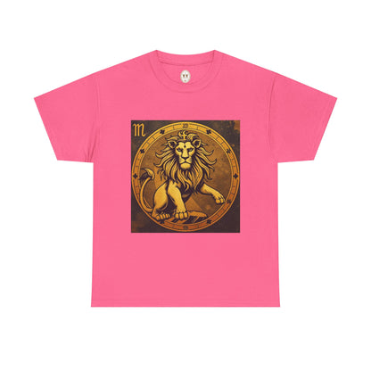 Unisex Heavy Cotton T-Shirt, Gold Lion v1, Leo Zodiac Design