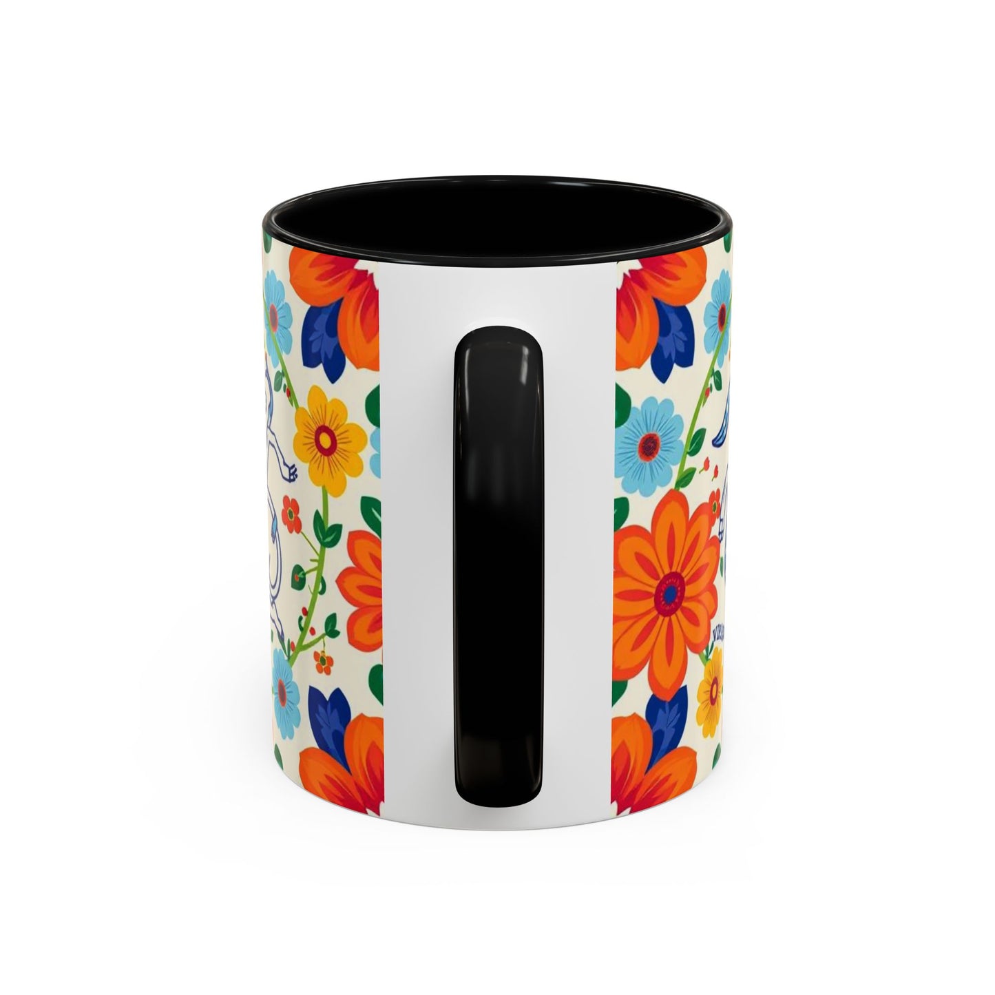 Accent Coffee Mug, Virgo, Zodiac v2. Flower Pattern, (11, 15oz)
