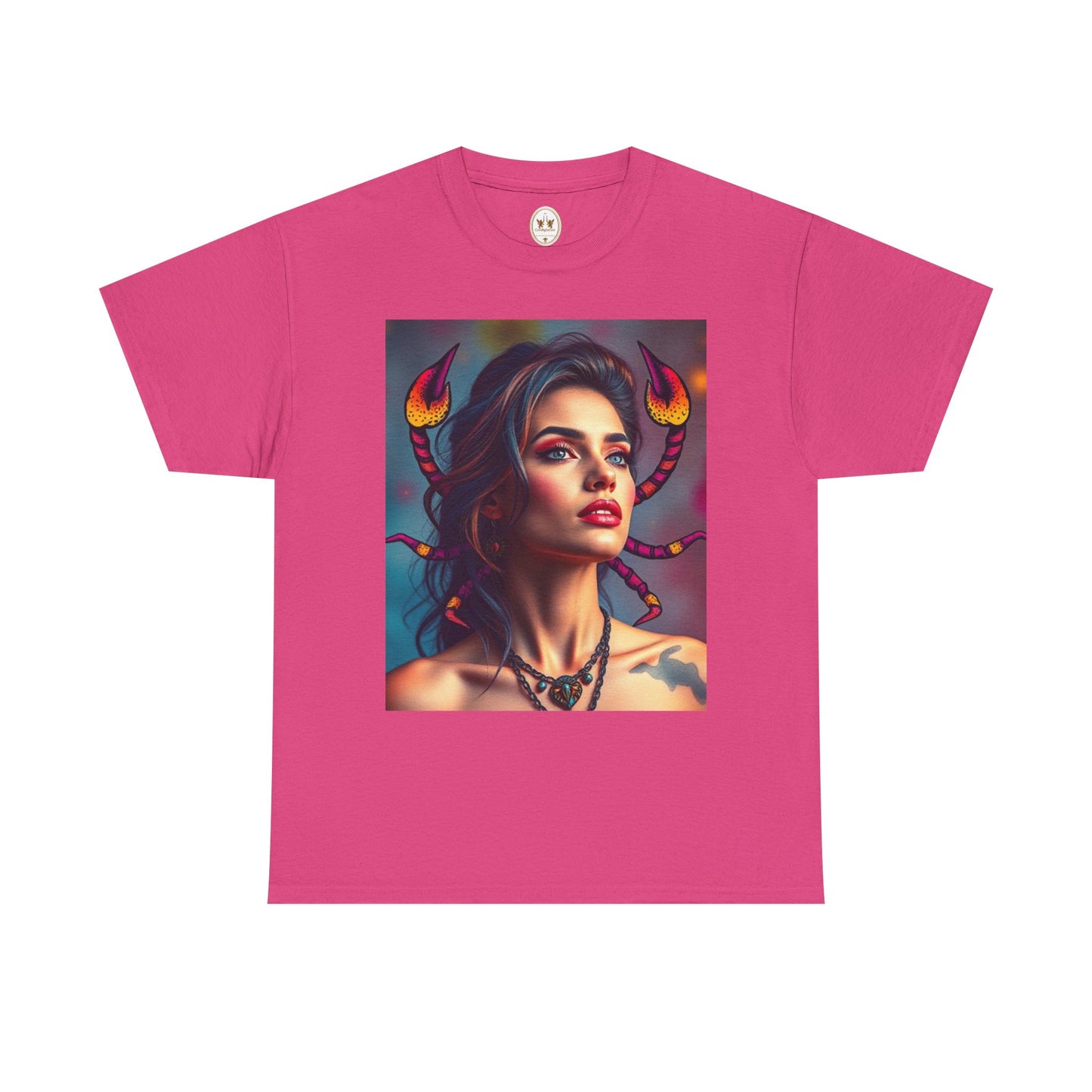 Unisex Heavy Cotton T-Shirt, Scorpio, Zodiac v2, Sexy Art