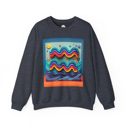 Unisex Heavy Blend™ Crewneck Sweatshirt, Water Painting, Aquarius Zodiac Design