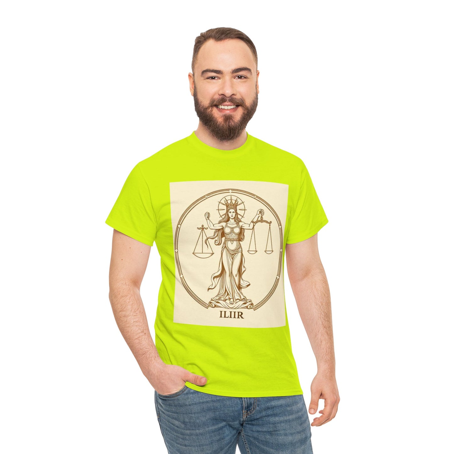 Unisex Heavy Cotton T-Shirt, Libra Goddess, Zodiac Design