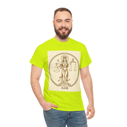 Unisex Heavy Cotton T-Shirt, Libra Goddess, Zodiac Design
