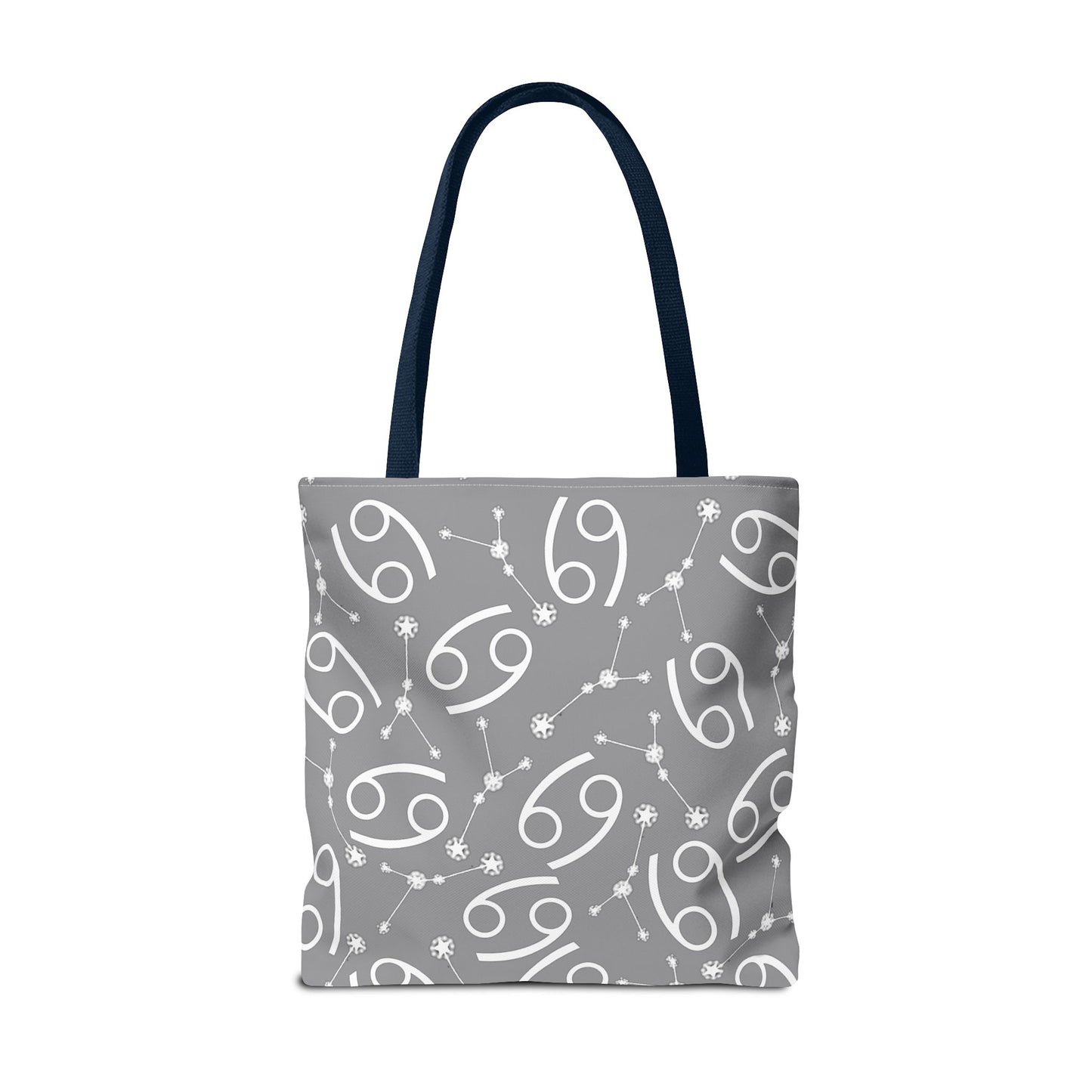 Tote Bag, Cancer Zodiac Sign, AOP, (Grey, White)