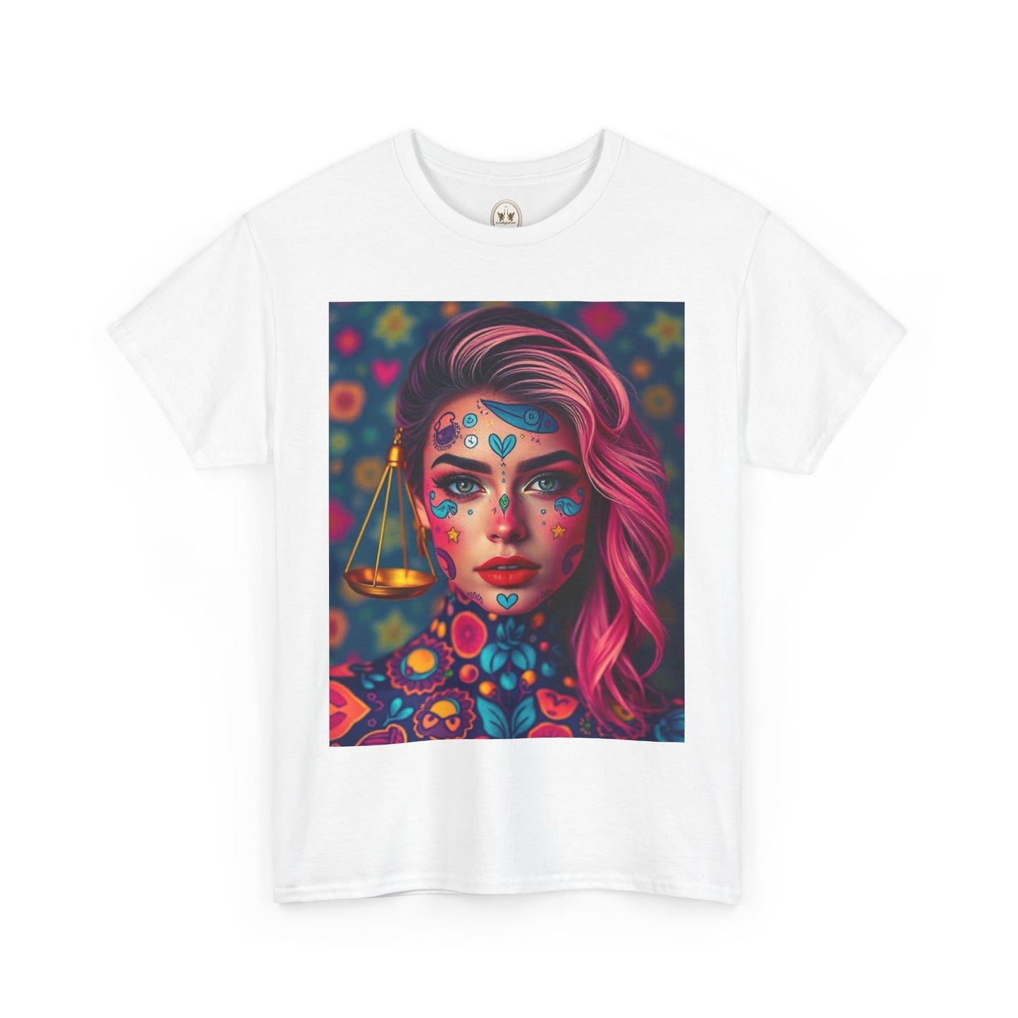Unisex Heavy Cotton T-Shirt, Libra, Zodiac v2, Sexy Art