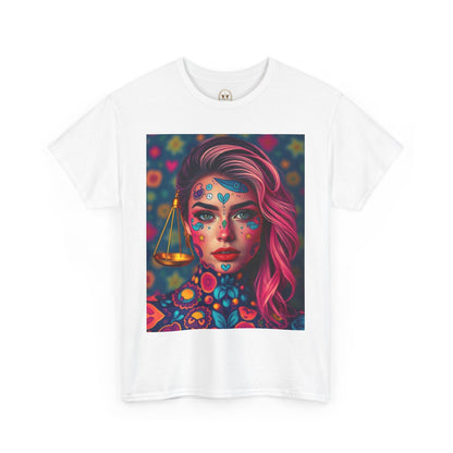 Unisex Heavy Cotton T-Shirt, Libra, Zodiac v2, Sexy Art