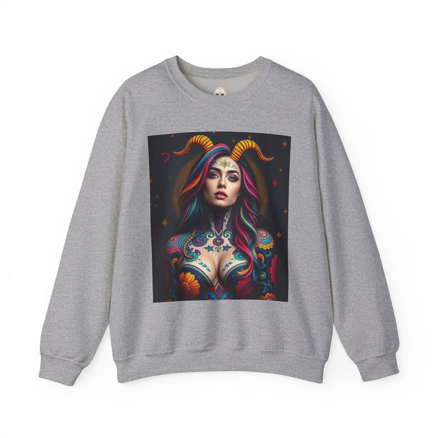 Unisex Heavy Blend™ Crewneck Sweatshirt, Capricorn, Zodiac v3, Sexy Pattern