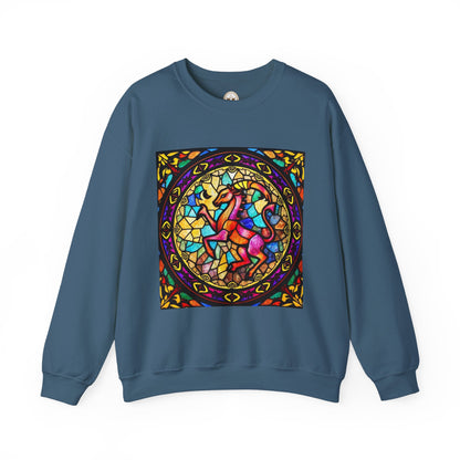 Unisex Heavy Blend™ Crewneck Sweatshirt, Glass, Aries Zodiac Design