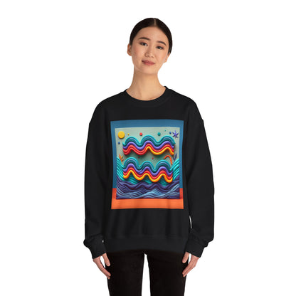 Unisex Heavy Blend™ Crewneck Sweatshirt, Water Painting, Aquarius Zodiac Design