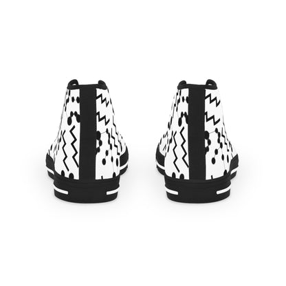 Men's High Top Sneakers, Breathable polyester canvas, Aquarius Zodiac Design