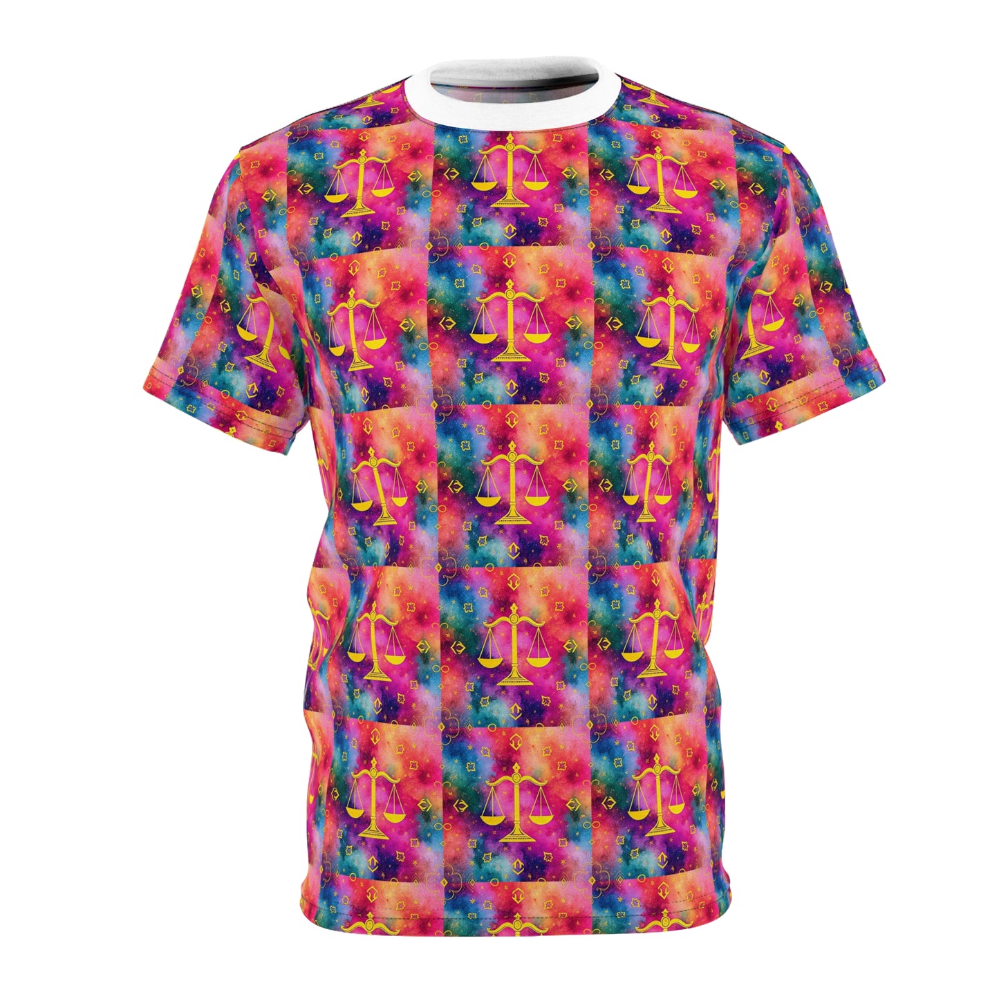 Unisex Cut & Sew T-Shirt, AOP, Libra, Zodiac, Pattern