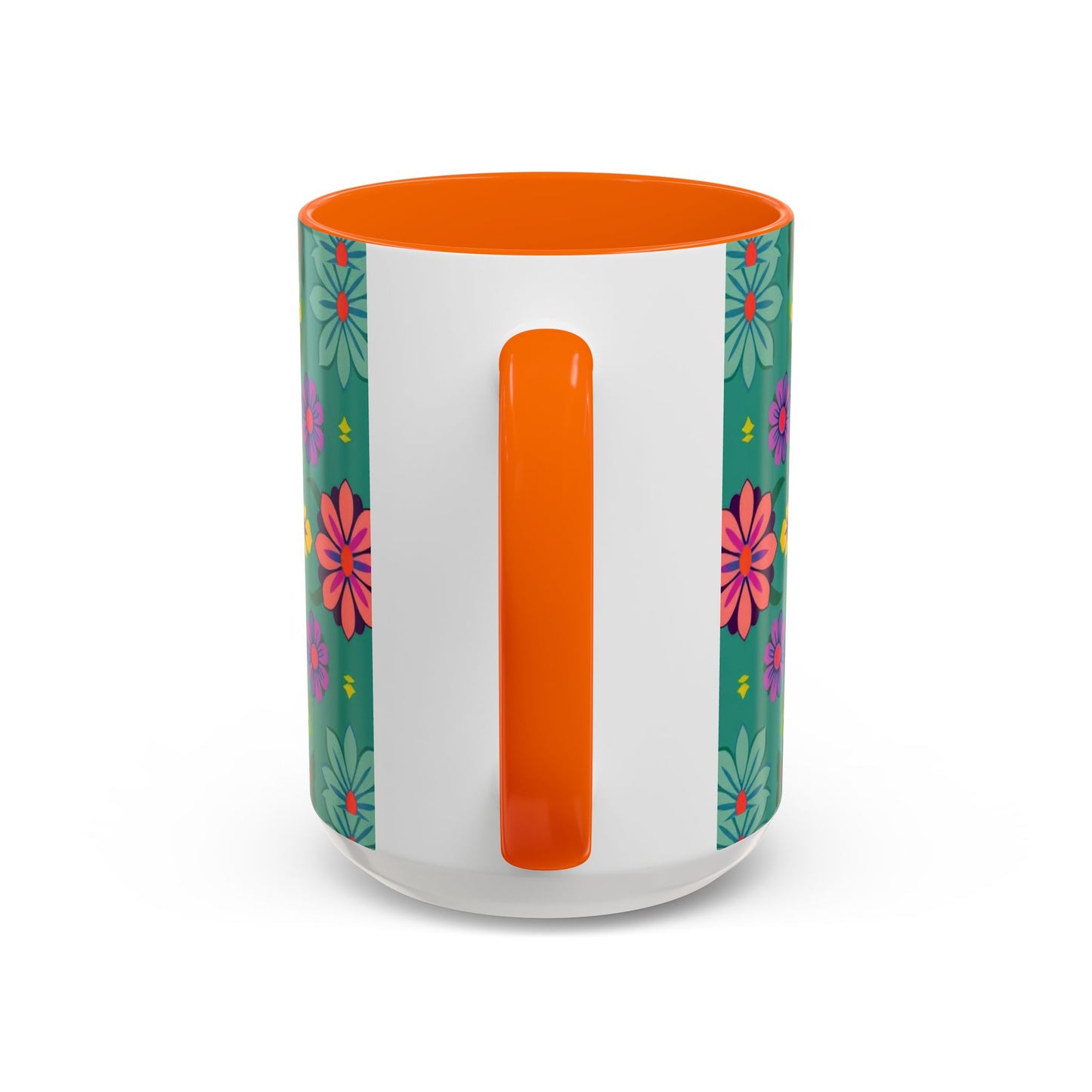 Accent Coffee Mug, Aquarius, Zodiac v3, Flower Pattern, (11, 15oz)