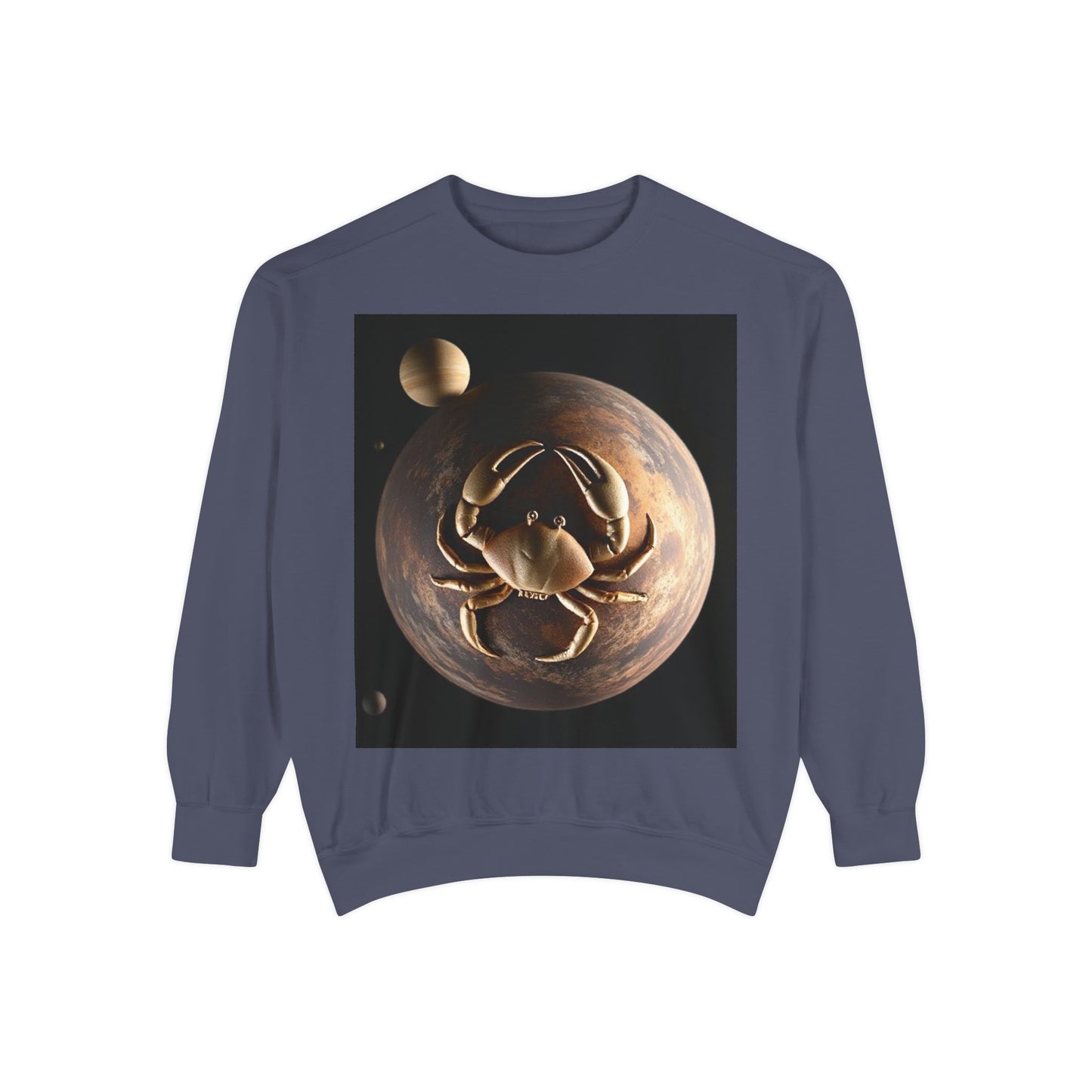 Garment-Dyed Sweatshirt, Unisex, Space Animal Design v1, Cancer