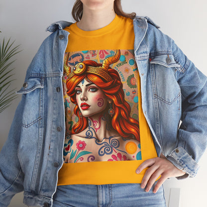 Unisex Heavy Cotton T-Shirt, Virgo, Zodiac v1, Sexy Art