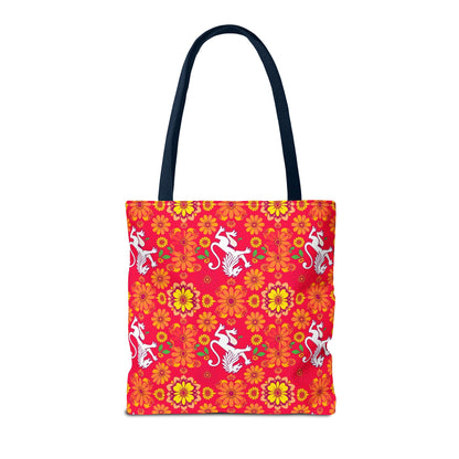 Tote Bag (AOP), Leo, Zodiac, Flower Pattern