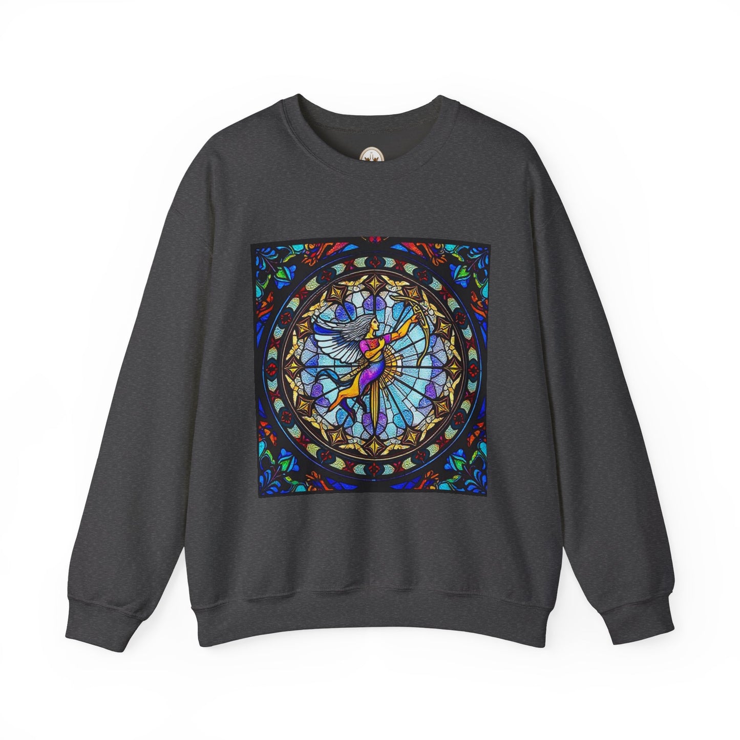 Unisex Heavy Blend™ Crewneck Sweatshirt, Glass, Sagittarius Zodiac Design