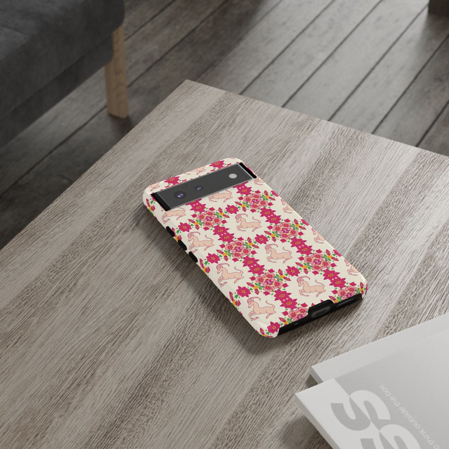 Tough Cases, Capricorn, Zodiac v3, Flower Pattern