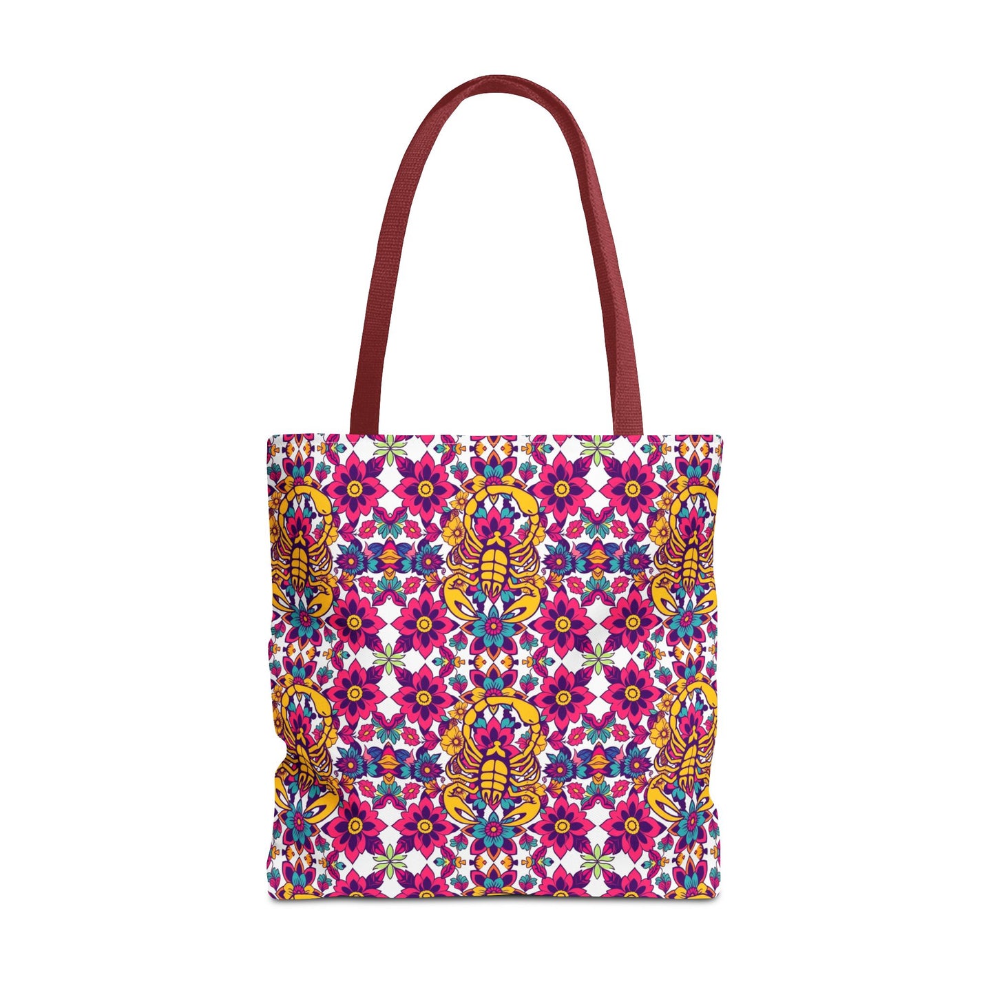 Tote Bag (AOP), Scorpio, Zodiac v1, Flower Pattern