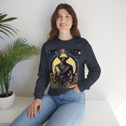 Unisex Heavy Blend™ Crewneck Sweatshirt, Minotaur, Taurus Zodiac Design