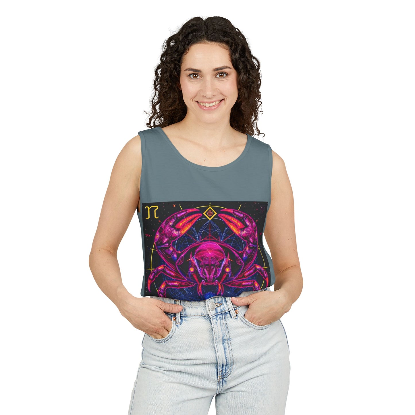 Unisex Garment-Dyed, Tank Top, Cancer, Pop Art, 100% US cotton