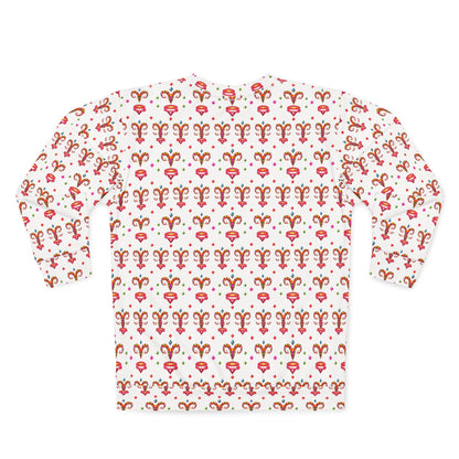 Unisex Sweatshirt (AOP), Aries, Zodiac v2, Jewel Pattern