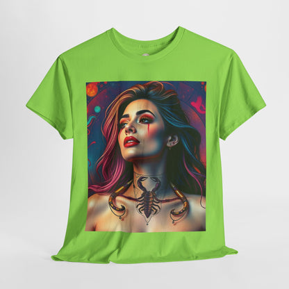 Unisex Heavy Cotton T-Shirt, Scorpio, Zodiac v1, Sexy Art
