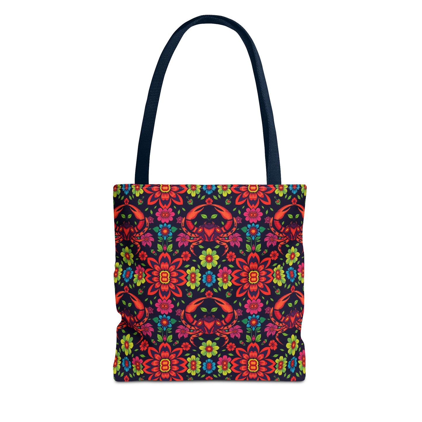 Tote Bag, (AOP), Cancer, Zodiac, Flower Pattern