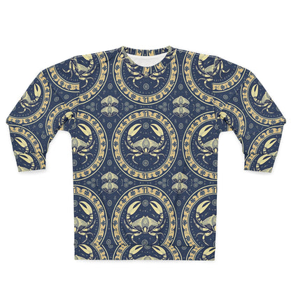 Unisex Sweatshirt, Zodiac Design, Pattern v1, Cancer, AOP