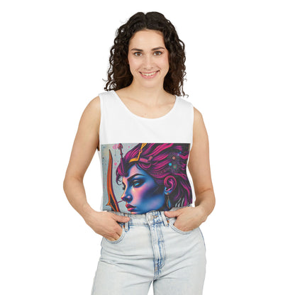 Unisex Garment-Dyed, Tank Top, Sagittarius Design, Pop Art, 100% US cotton