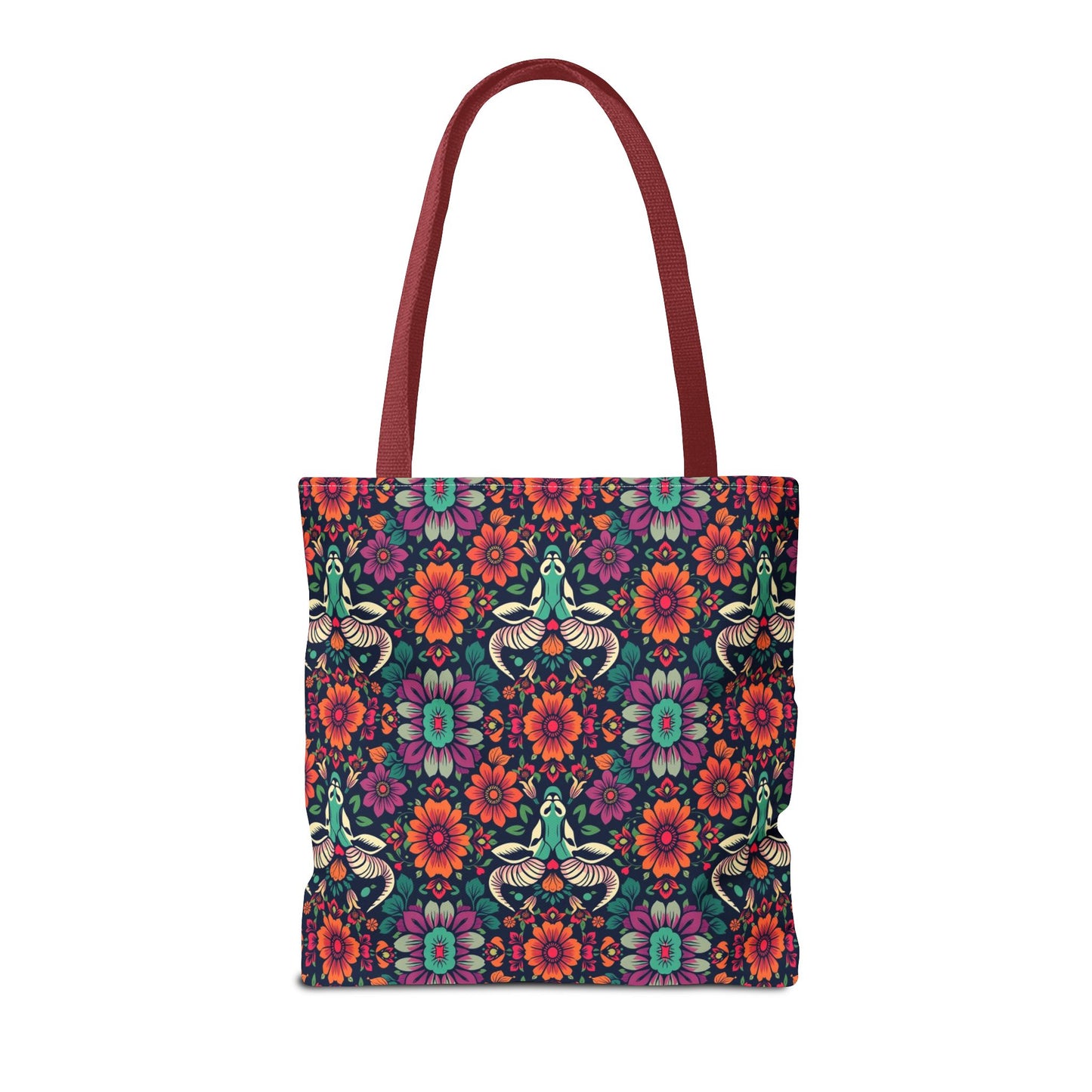 Tote Bag, (AOP), Taurus, Zodiac, Flower Pattern