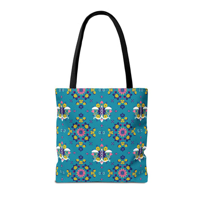 Tote Bag (AOP), Libra, Zodiac v1, Flower Pattern