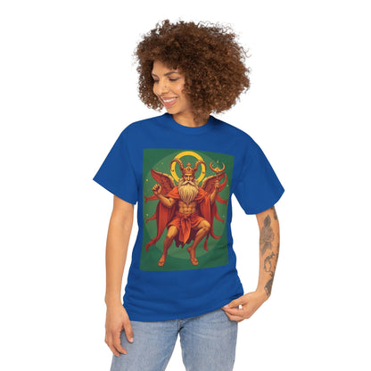 Unisex Heavy Cotton T-Shirt, Aries God 1v, Zodiac Design