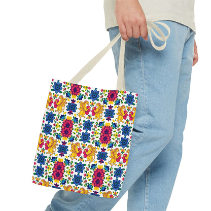 Tote Bag (AOP), Gemini, Zodiac, Flower Pattern