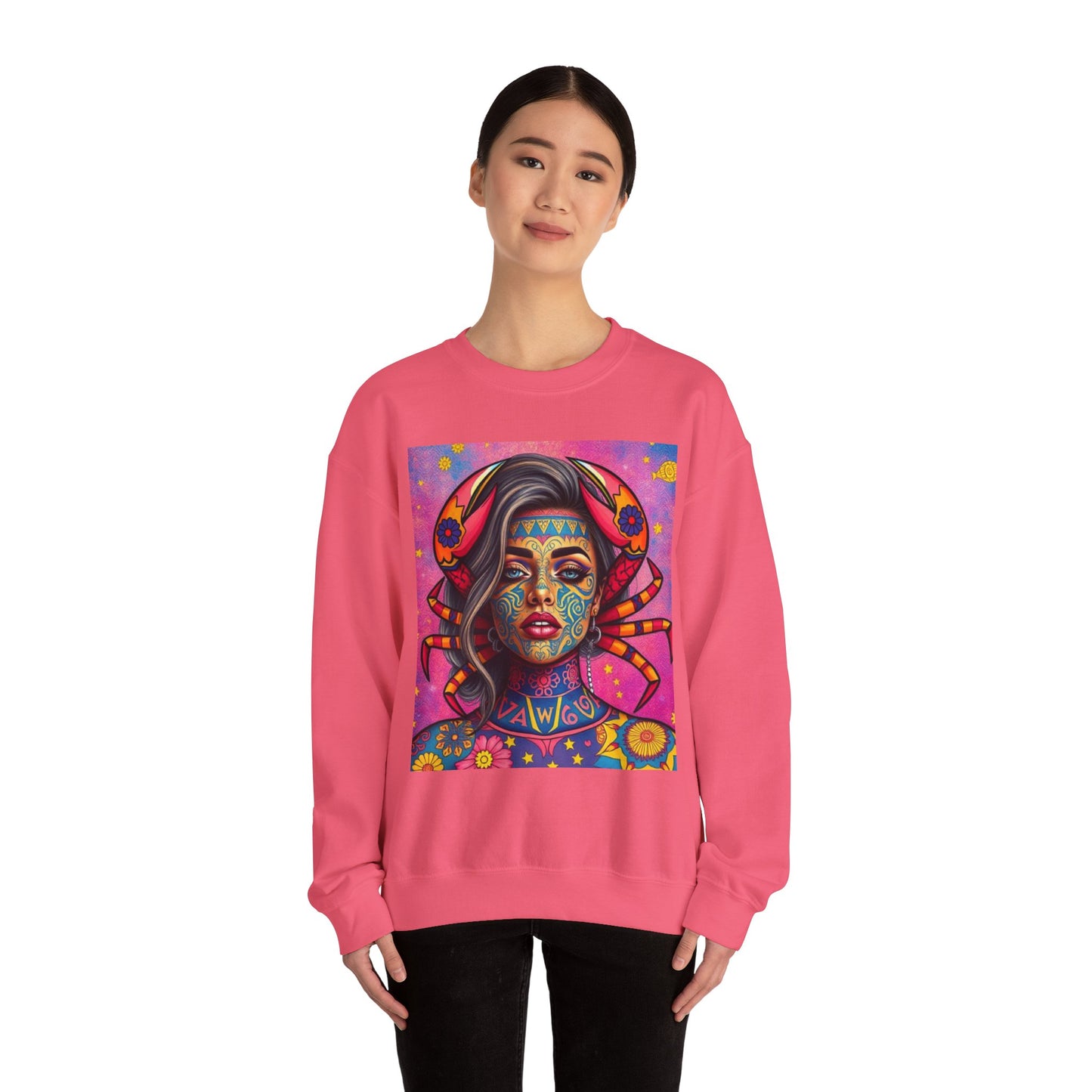 Unisex Heavy Blend™ Crewneck Sweatshirt, Cancer, Zodiac, Sexy Pattern