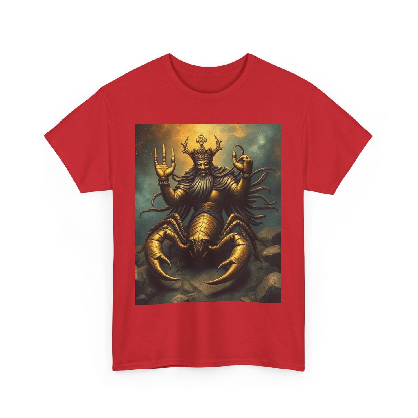 Unisex Heavy Cotton T-Shirt, Desert Scorpio King, Zodiac Design