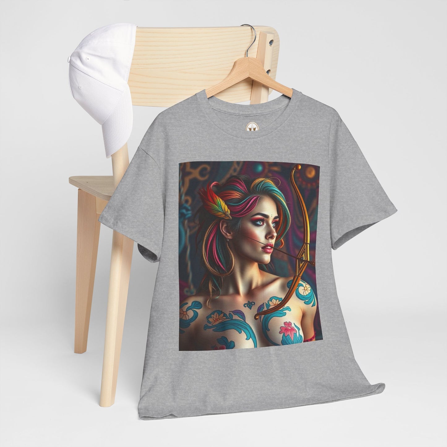 Unisex Heavy Cotton T-Shirt, Sagittarius, Zodiac v1, Sexy Art