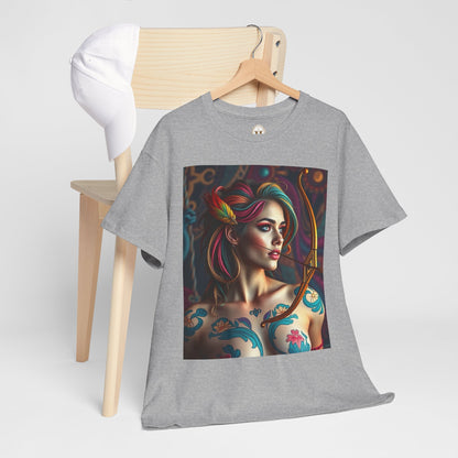 Unisex Heavy Cotton T-Shirt, Sagittarius, Zodiac v1, Sexy Art