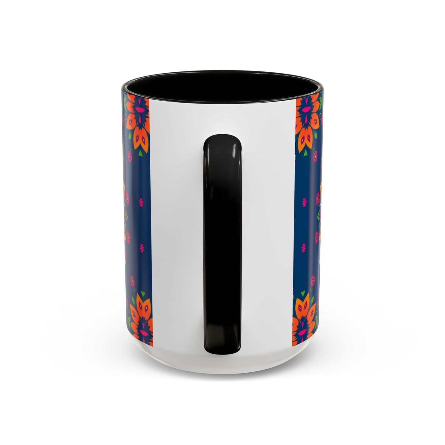 Accent Coffee Mug, Gemini, Zodiac v2, Flower Pattern, (11, 15oz)