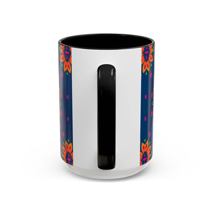 Accent Coffee Mug, Gemini, Zodiac v2, Flower Pattern, (11, 15oz)