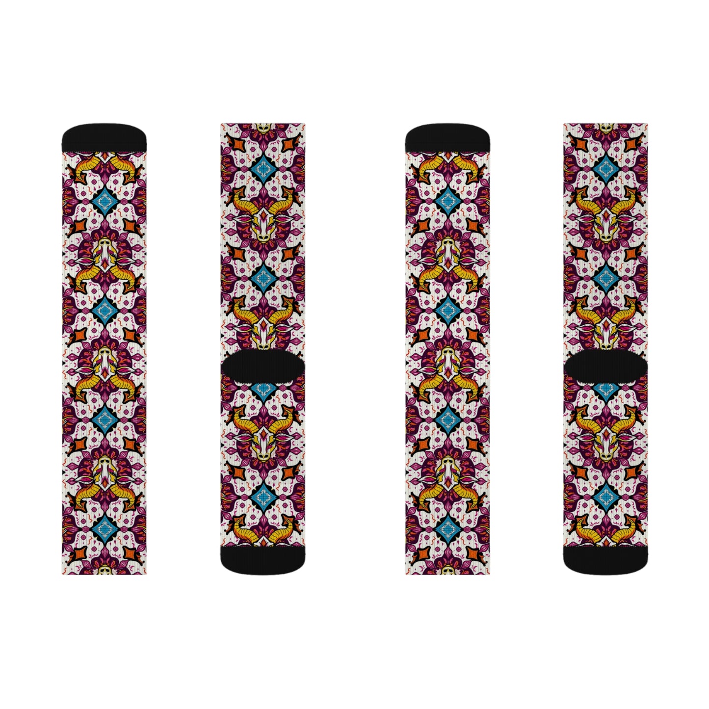 Sublimation Socks, Taurus, Zodiac v3, Jewel Pattern