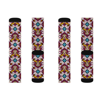 Sublimation Socks, Taurus, Zodiac v3, Jewel Pattern