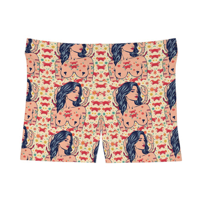 Women's Shorts, (AOP), Cancer, Zodiac v2, Sexy Pattern