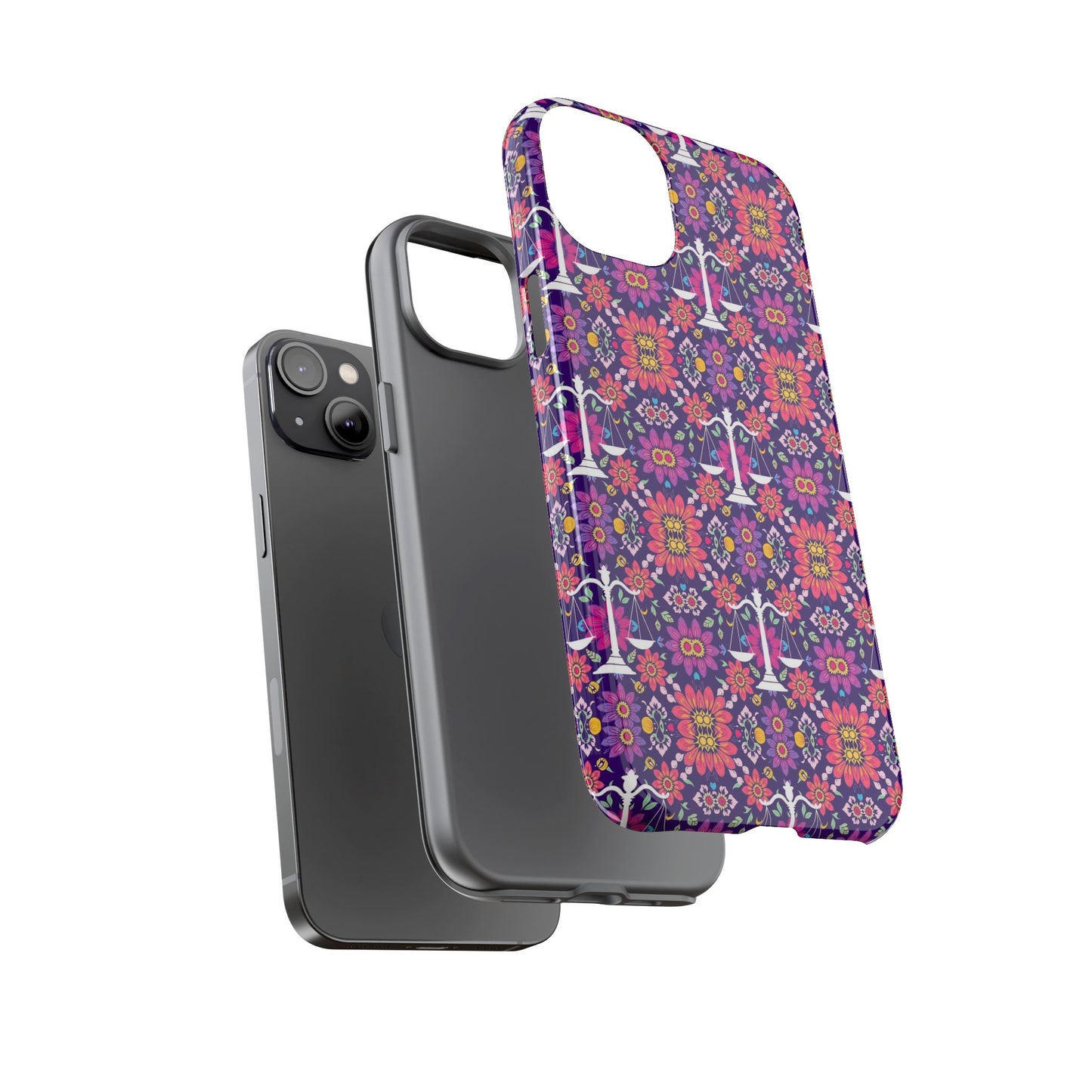 Tough Cases, Libra, Zodiac v4, Flower Pattern
